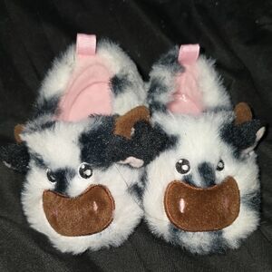 Wonder Nation Cow Slippers - Black, White, Brown, Pink